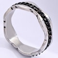 Pikkukuva 1 / 6: antistress spinner pyörivä fidget ring rings musta Størrelse 10 / 19,8 mm