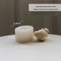 Miniatyrbillede 1 af 6: lysforme lys stearinlys gør-det-selv-forme i silikoneform lz22106 stort bjørnehoved