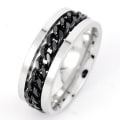 Miniatyrbild 1 av 2: antistress spinner roterande fidget ring ringar svart Size10/19.8mm