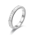 Miniatyrbilde 4 av 6: Blendende diamant roterende ring - 14K hvitt gull liten firkantet d 4mm stål farge firkantet diamant nr. 8