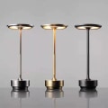 Miniatyrbillede 2 af 6: Genopladelig ledningsfri skrivebordslampe Dæmpbar metal USB bordlampe sort