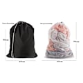 Miniatyrbilde 1 av 10: Veske stor vaskepose nettpose klespose 60x90cm hvit sort 2stk 2stk/sort1＋hvit