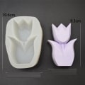 Miniatyrbillede 1 af 4: lysforme lys stearinlys gør-det-selv-forme i silikoneform tulipan