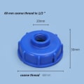 Miniatyrbillede 1 af 6: ibc tank adapter ibc kobling ibc tilslutning ibc tank adapter s60*6 til 1/2 tomme blå