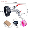 Miniatyrbillede 1 af 6: ibc tank adapter ibc kobling ibc tilslutning ibc tank adapter s60*6 til 3/4 legeret plast nippel