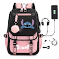 Pikkukuva 1 / 4: stitch reppu lasten reput reppu USB-liitännällä 1kpl vaaleanpunainen