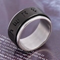 Pikkukuva 3 / 5: antistress spinner pyörivä fidget ring rings musta Størrelse 9 / 19 mm