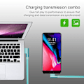 Miniatyrbilde 6 av 11: Vinklet 90 graders laderkabel USB A til USB C / iPhone Lightning (Lyn) hvit 2 meter