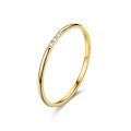 Miniatyrbillede 2 af 6: Luksuriøs diamant-besat hale-ring til kvinder - udsøgt japansk/koreansk stål farve tre diamanter nr. 9