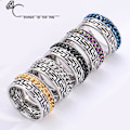 Miniatyrbillede 2 af 6: antistress spinner roterende fidget ring ringe sort Koko 9/19mm