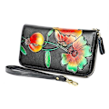Miniatyrbild 8 av 10: Blomma Läder Damplånbok Kvinnlig Lång Plånbok Lady Clutch Pengar Gul