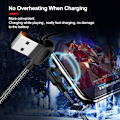 Miniatyrbild 4 av 11: vinklad 90 graders laddare kabel USB a till USB c / iPhone Light röd (TYPE-C) 2 meter