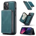 (För iPhone 15 Plus) Plånboksfodral med kickstand, stötresistent, slim kortfack och 360° kameraskydd blå