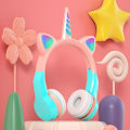 Miniatyrbillede 1 af 3: cat ears headset trådløs cat bluetooth hovedtelefoner vaaleanpunainen