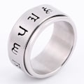 Miniatyrbillede 1 af 5: antistress spinner roterende fidget ring ringe hvid Koko 9/19mm