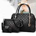 Miniatyrbild 6 av 10: 3-delars set crossbody väska för designer stora lyxiga handväsko Röd