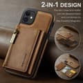Miniatyrbillede 3 af 6: (Til iPhone 16 Pro Max) DG.MING M5-serien aftagelig pung-etui kaffe