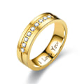 Miniatyrbilde 6 av 7: For alltid sammenflettede par diamantring Jeg elsker deg forlovelsesring stålfarge uten diamanter nr. 12