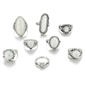 Miniatyrbild 6 av 10: All fingers ring ringar set med olika mönster