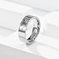 Miniatyrbild 4 av 7: Love You Forever Couple Heart Ring - Graverad "I Love You"-ring 6mm svart hjärta nr 7