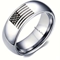 Miniatyrbillede 2 af 6: Kinesisk Nationalflag Ring - symbolsk patriotisme smykker til k 8 mm sort sløjfe amerikansk flag nr. 11