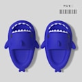 Miniatyrbilde 1 av 6: tøfler haj shark tøfler shark slides barnetøfler blå 220 (innvendig 22 cm)