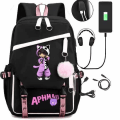 Miniatyrbillede 1 af 4: Aphmau rygsæk børne rygsække rygsæk med USB stik 1 stk sort 2