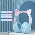Miniatyrbillede 3 af 6: cat ears headset trådløs cat bluetooth hovedtelefoner musta