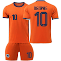 Miniatyrbillede 1 af 2: Holland Hjem Nummer 10 Memphis Fodboldsæt - Voksen & Barn #M
