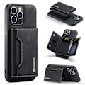 Miniatyrbillede 1 af 11: 3-fold magnetisk pung-etui sæt – kortlommer + læderbagside sort iphone xr