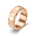 Miniatyrbillede 4 af 7: Roterende stjerne og måne stressaflastningsring - beroliger angst 8 mm guld nr. 11