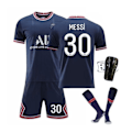 Miniatyrbillede 1 af 2: fodboldsæt fodboldtrøje messi med fodboldsokker og benbeskyttelse voksen 2xl