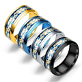 Miniatyrbild 2 av 7: Double Dragon Gold Piece 4-Color Gold Layer Ring Modesmycken för gyllene gyllene drake nr 13