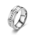 Miniatyrbilde 4 av 7: Dobbelt-trinn matt diamantring - glitrende fullskjæret diamantforlovelse 8mm svart nr. 10