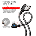 Miniatyrbild 3 av 11: vinklad 90 graders laddare kabel USB a till USB c / iPhone Light röd (Lightining) 2 meter