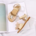 Miniatyrbillede 4 af 6: prinsessesko elsa sko børnefestsko guldfarvede 16 cm / størrelse 25