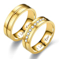 Miniatyrbilde 4 av 7: For alltid sammenflettede par diamantring Jeg elsker deg forlovelsesring stålfarge uten diamanter nr. 8