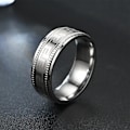 Miniatyrbild 4 av 7: Great Wall dubbelstegspräglad laserring - äkta kinesisk symbolik präglad mur nr 6