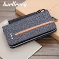 Miniatyrbilde 4 av 7: Baellerry Lang Lommebok for Menn Canvas Glidelås Retro Casual Multi svart