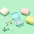 Miniatyrbillede 4 af 6: medicindosis pilleæske medicinglas pillestativ 6 rum gul