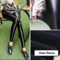 Miniatyrbild 4 av 6: Vinter Varma Läder Svarta Sexiga Leggings Byxor Hög Midja Förtjockad Fleece XXL