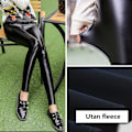 Miniatyrbillede 4 af 6: Vinter varm læder sort sexede leggings bukser høj talje tyndt fleece xxl