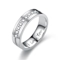 Miniatyrbilde 5 av 7: For alltid sammenflettede par diamantring Jeg elsker deg forlovelsesring stålfarge uten diamanter nr. 8