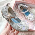 Miniatyrbild 4 av 6: prinsesskor elsa skor barn festskor silverfärgad 15cm / size23