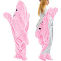 Miniatyrbillede 6 af 6: Shark tæppe pyjamas Shark Blanket Hoodie Adult Shark Adult Bärbarfi grå xl (180*90 cm)