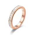 Miniatyrbilde 3 av 6: Blendende diamant roterende ring - 14K hvitt gull liten firkantet d 4 mm firkantet diamant i rosa gull nr. 12