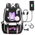 Miniatyrbild 1 av 6: Aphmau ryggsäck barn ryggsäckar ryggväska med USB uttag 1st svart 3