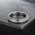Miniatyrbilde 5 av 6: Blendende diamant roterende ring - 14K hvitt gull liten firkantet d 4 mm firkantet diamant i rosa gull nr. 6