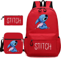 Pikkukuva 1 / 5: stitch reppu penaali olkahihna laukkupakkaus (3 kpl) punainen 4