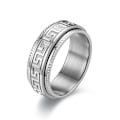 Miniatyrbillede 1 af 7: Fantastisk roterende præget Great Wall Motiv Ring - symbol 8mm stålmaling nr. 8